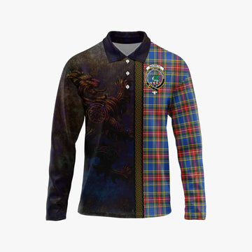 MacBeth (McBeth) Tartan Family Crest Long Sleeve Polo Shirt Alba Gu Brath Be Brave Lion Ancient Style