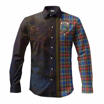 MacBeth (McBeth) Tartan Family Crest Long Sleeve Button Shirt Alba Gu Brath Be Brave Lion Ancient Style