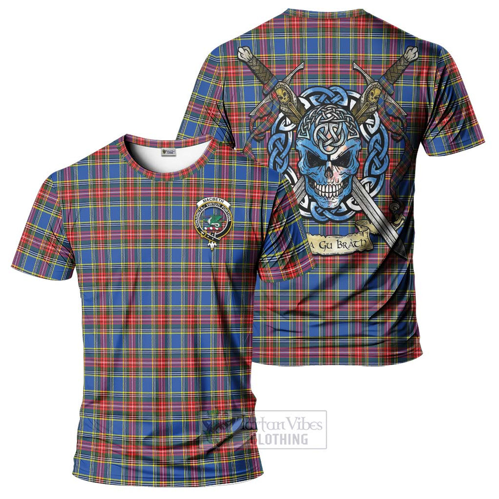 MacBeth (McBeth) Tartan T-Shirt with Family Crest Celtic Skull Style Kid's Shirt - Tartan Vibes Clothing
