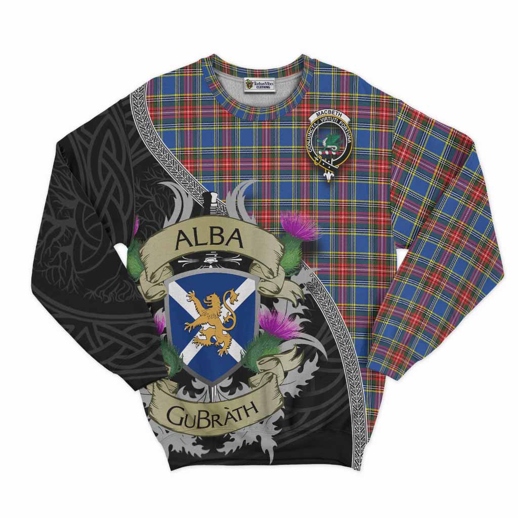 MacBeth (McBeth) Tartan Family Crest Sweatshirt Lion Rampant Royal Thistle Shield Celtic Inspired Unisex - Tartan Vibes Clothing