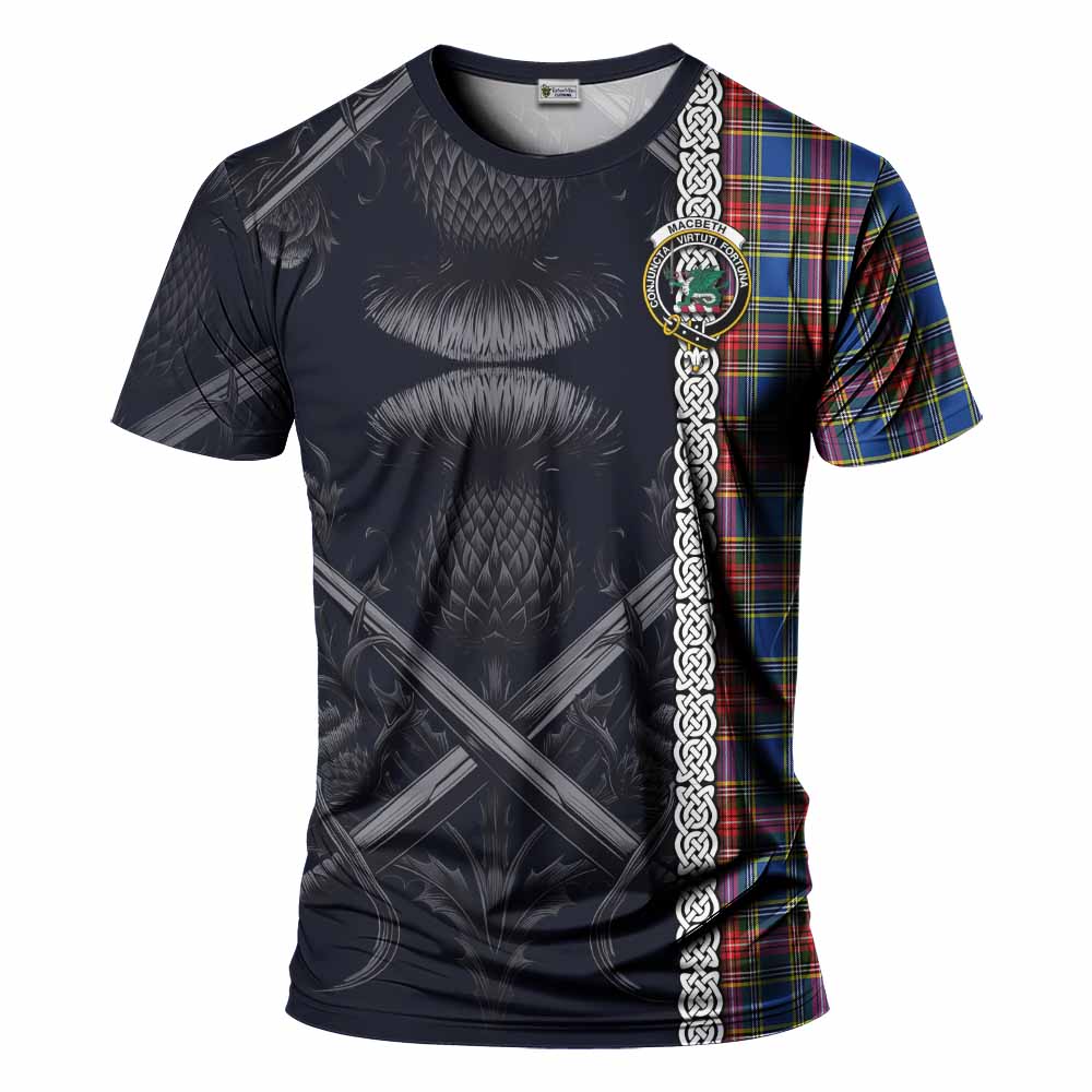 MacBeth (McBeth) Tartan T-Shirt with Family Crest Cross Sword Thistle Celtic Vibes Kid's Shirt - Tartan Vibes Clothing