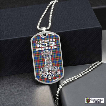 Tartan Vibes Clothing MacBeth (McBeth) Tartan Dog Tag Necklace Viking Mjolnir Style