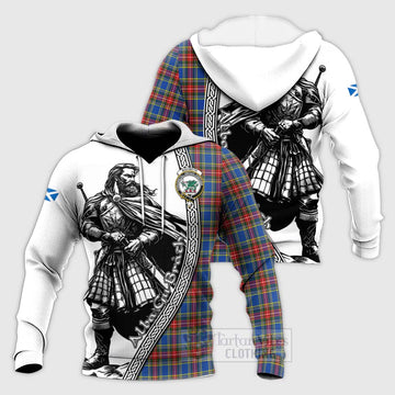 MacBeth (McBeth) Tartan Clan Crest Knitted Hoodie with Highlander Warrior Celtic Style