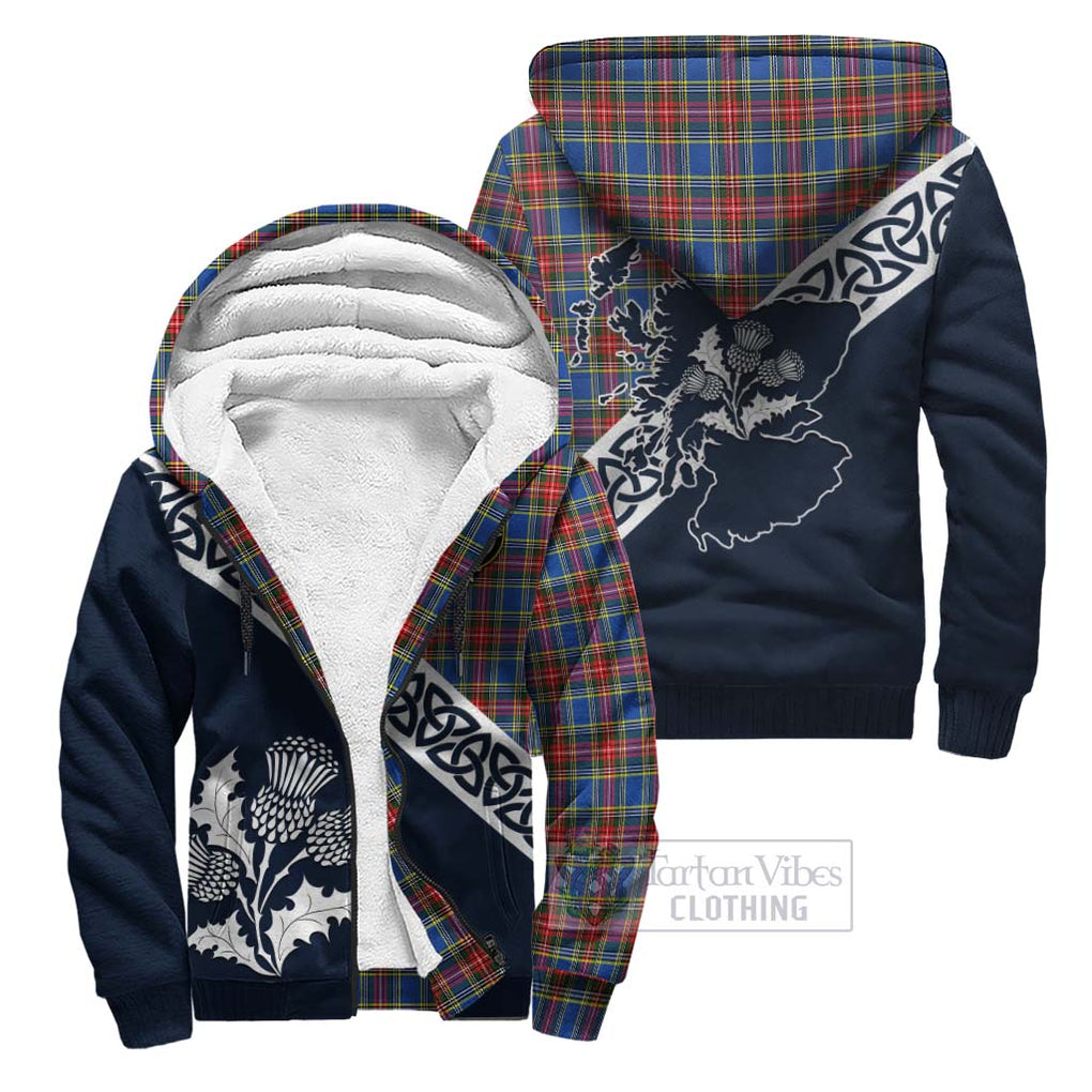 MacBeth (McBeth) Tartan Sherpa Hoodie Featuring Thistle and Scotland Map Unisex - Tartan Vibes Clothing