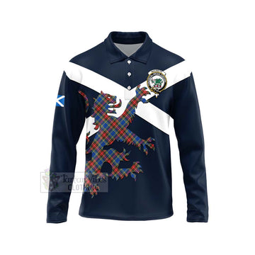 MacBeth (McBeth) Tartan Lion Rampant Long Sleeve Polo Shirt Proudly Display Your Heritage with Alba Gu Brath and Clan Name Unisex - Tartan Vibes Clothing