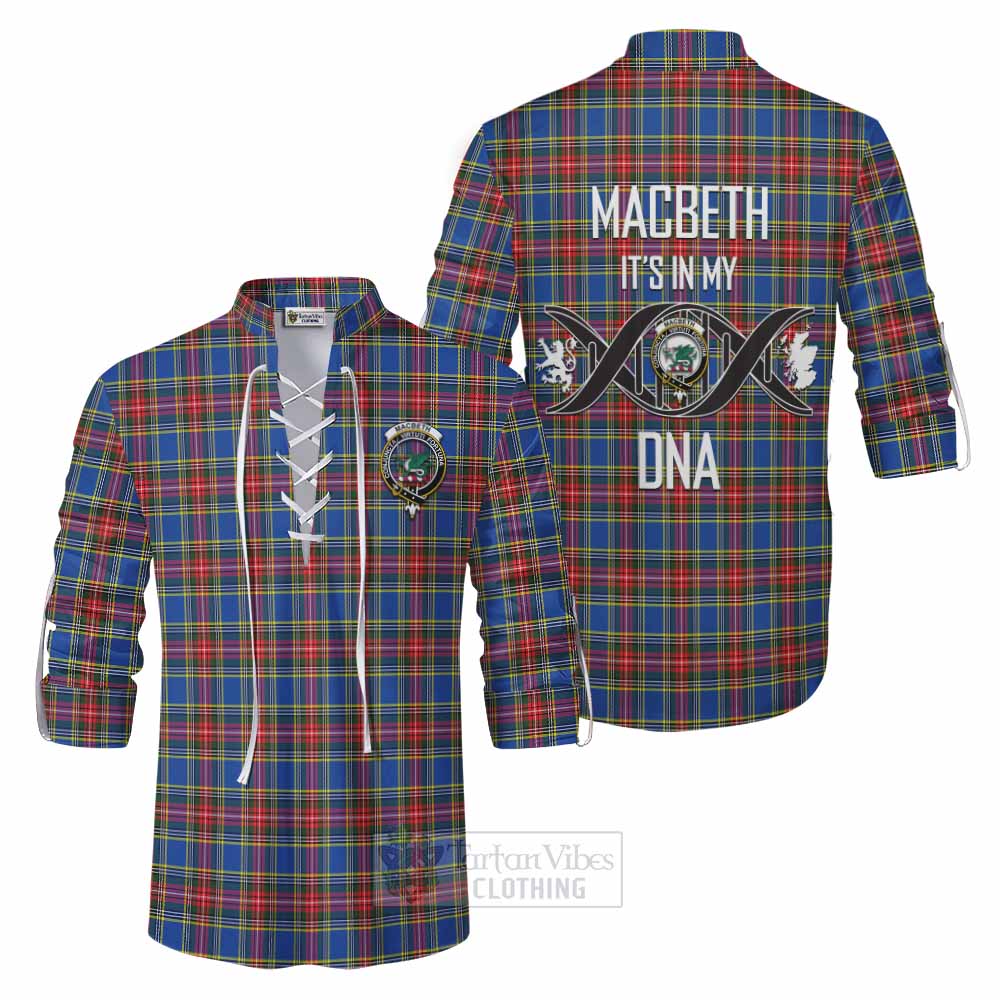 MacBeth (McBeth) Tartan Ghillie Kilt Shirt with Family Crest DNA In Me Style Men - Tartan Vibes Clothing