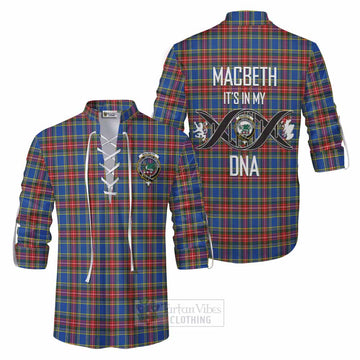 MacBeth (McBeth) Tartan Ghillie Kilt Shirt with Family Crest DNA In Me Style Men - Tartan Vibes Clothing