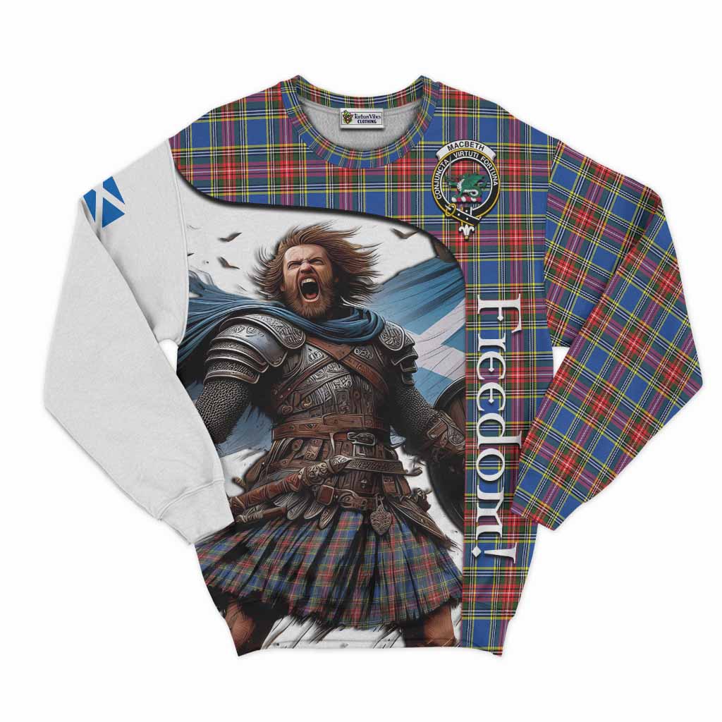 Tartan Vibes Clothing MacBeth (McBeth) Crest Tartan Sweatshirt Inspired by the Freedom of Scottish Warrior