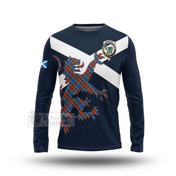MacBeth (McBeth) Tartan Lion Rampant Long Sleeve T-Shirt Proudly Display Your Heritage with Alba Gu Brath and Clan Name Unisex - Tartan Vibes Clothing