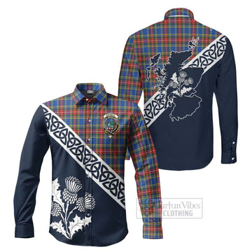 MacBeth (McBeth) Tartan Long Sleeve Button Shirt Featuring Thistle and Scotland Map Men's Shirt S - Tartan Vibes Clothing