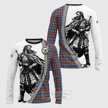 MacBeth (McBeth) Tartan Clan Crest Long Sleeve T-Shirt with Highlander Warrior Celtic Style Unisex - Tartan Vibes Clothing