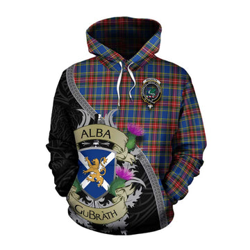 MacBeth (McBeth) Tartan Family Crest Cotton Hoodie Lion Rampant Royal Thistle Shield Celtic Inspired Pullover Hoodie XS - Tartan Vibes Clothing