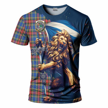 MacBeth (McBeth) Tartan Family Crest T-Shirt with Scottish Majestic Lion Kid's Shirt - Tartan Vibes Clothing