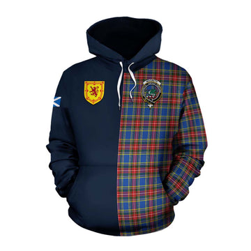 Tartan Vibes Clothing MacBeth (McBeth) Tartan Cotton Hoodie Alba with Scottish Lion Royal Arm Half Style