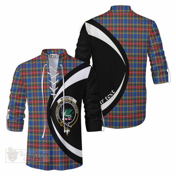 MacBeth (McBeth) Tartan Ghillie Kilt Shirt with Family Crest Circle Style Men - Tartan Vibes Clothing