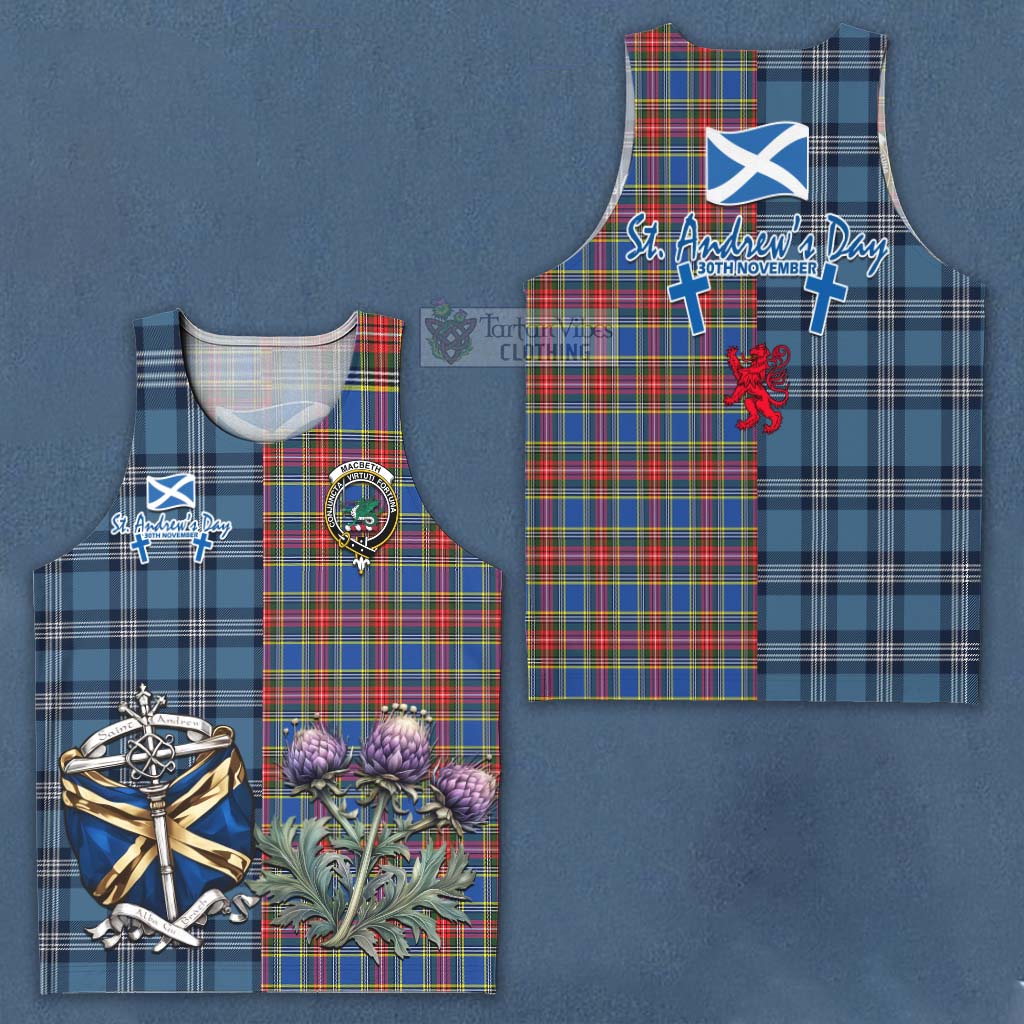 MacBeth (McBeth) Tartan Men's Tank Top Happy St. Andrew's Day Half Tartan Style Men - Tartan Vibes Clothing