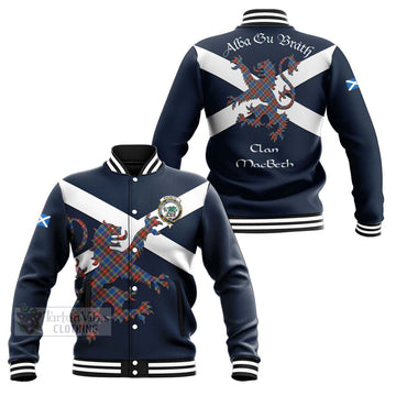 MacBeth (McBeth) Tartan Lion Rampant Baseball Jacket Proudly Display Your Heritage with Alba Gu Brath and Clan Name Unisex - Tartan Vibes Clothing