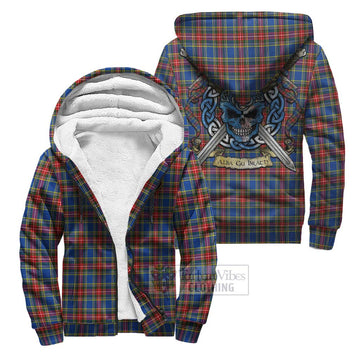MacBeth (McBeth) Tartan Sherpa Hoodie with Family Crest Celtic Skull Style Unisex S - Tartan Vibes Clothing