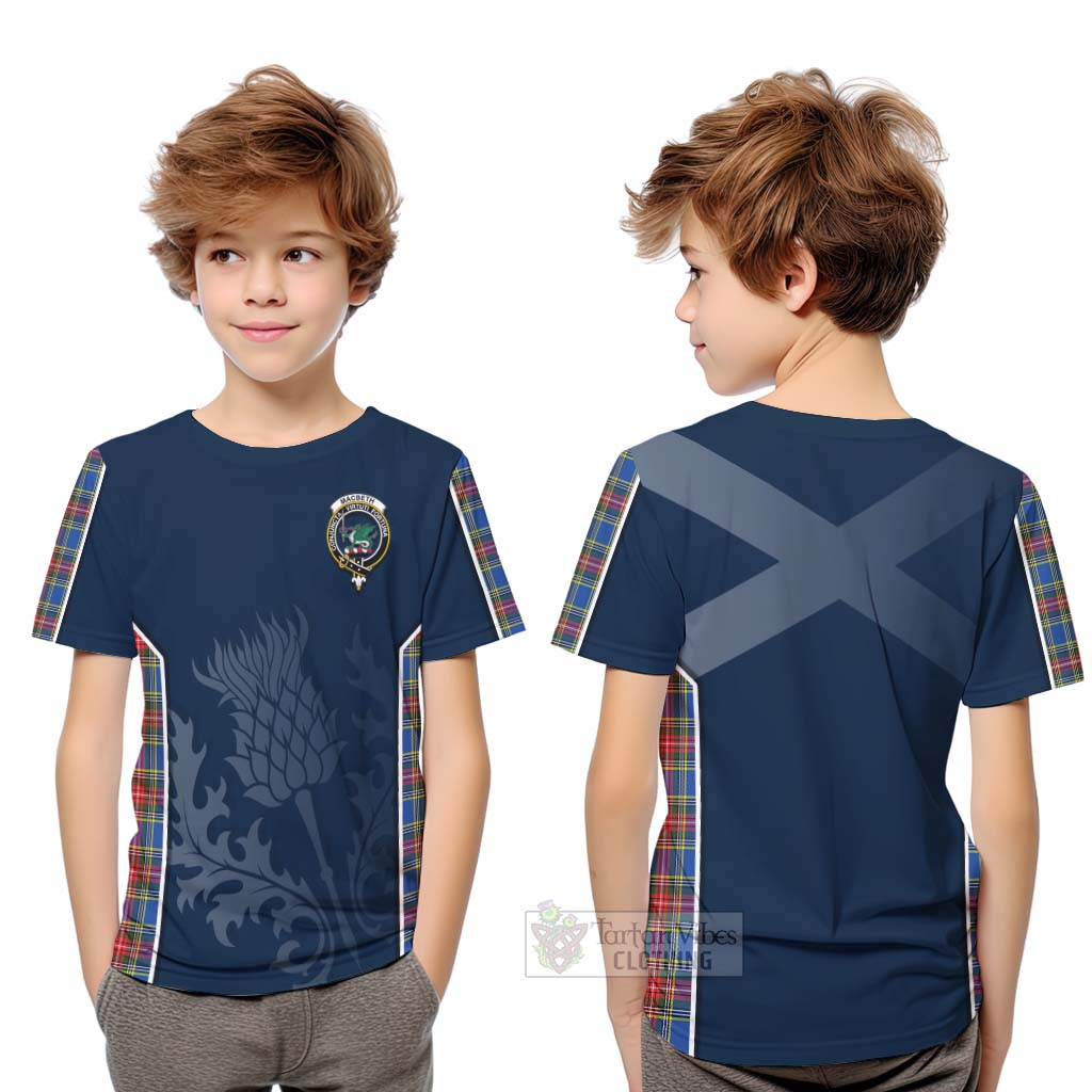 MacBeth (McBeth) Tartan Kid T-Shirt with Family Crest and Scottish Thistle Vibes Sport Style Youth XL Size14 - Tartan Vibes Clothing