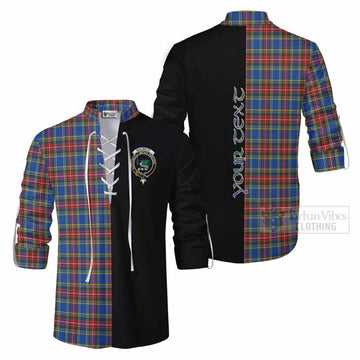 MacBeth (McBeth) Tartan Ghillie Kilt Shirt with Family Crest and Half Of Me Style Men - Tartan Vibes Clothing