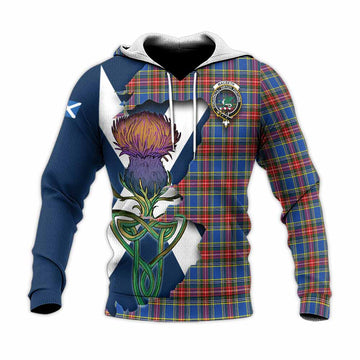 MacBeth (McBeth) Tartan Family Crest Knitted Hoodie Scottish Thistle Celtic Inspired
