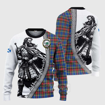 MacBeth (McBeth) Tartan Clan Crest Knitted Sweater with Highlander Warrior Celtic Style Unisex - Tartan Vibes Clothing