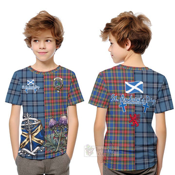 MacBeth (McBeth) Tartan Kid T-Shirt Happy St. Andrew's Day Half Tartan Style Youth XL Size14 - Tartan Vibes Clothing