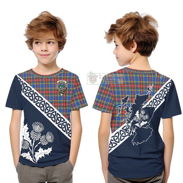 MacBeth (McBeth) Tartan Kid T-Shirt Featuring Thistle and Scotland Map Youth XL Size14 - Tartan Vibes Clothing