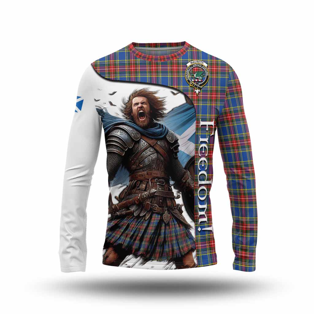 MacBeth (McBeth) Crest Tartan Long Sleeve T-Shirt Inspired by the Freedom of Scottish Warrior Unisex - Tartan Vibes Clothing