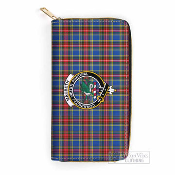 Tartan Vibes Clothing MacBeth (McBeth) Tartan Women's Leather Wallet with Family Crest