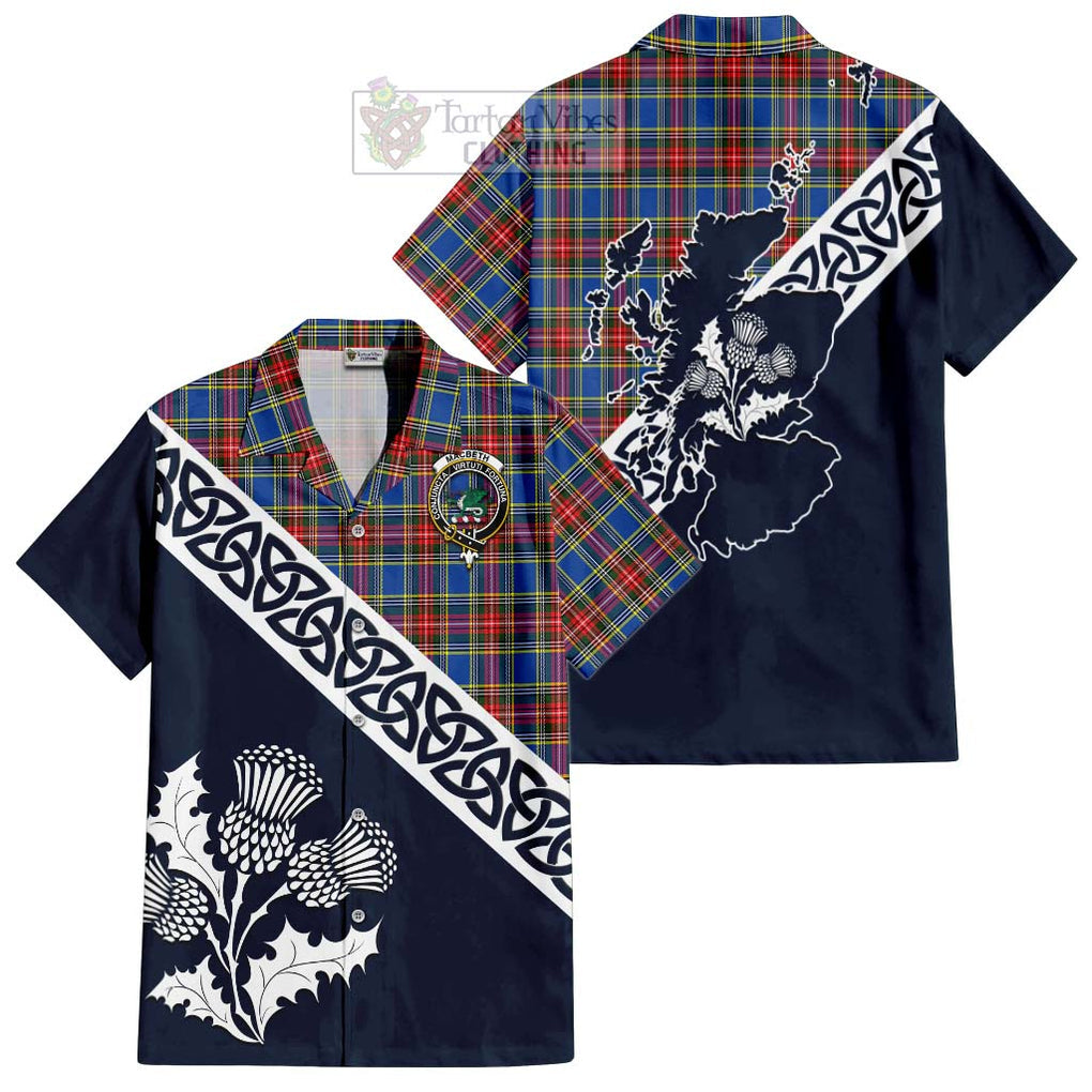 MacBeth (McBeth) Tartan Hawaiian Shirt Featuring Thistle and Scotland Map Kid - Tartan Vibes Clothing