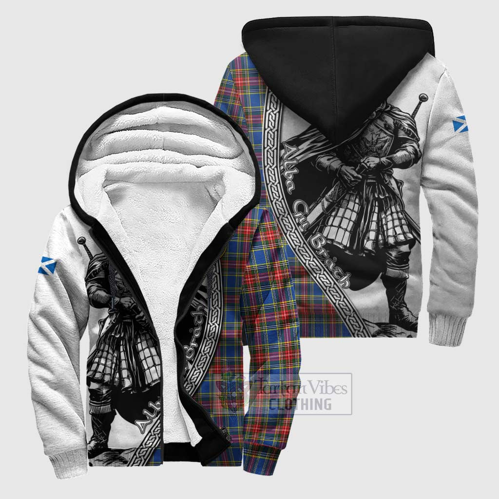 MacBeth (McBeth) Tartan Clan Crest Sherpa Hoodie with Highlander Warrior Celtic Style Unisex S - Tartan Vibes Clothing
