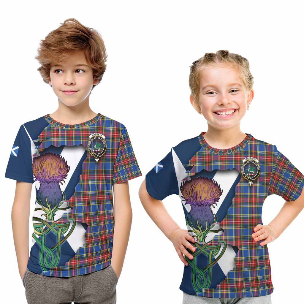 MacBeth (McBeth) Tartan Family Crest Kid T-Shirt Scottish Thistle Celtic Inspired Youth XL Size14 - Tartan Vibes Clothing