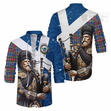 MacBeth (McBeth) Tartan Ghillie Kilt Shirt with Family Crest Scottish Bagpiper Vibes Men - Tartan Vibes Clothing