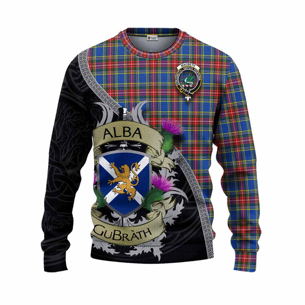 MacBeth (McBeth) Tartan Family Crest Knitted Sweater Lion Rampant Royal Thistle Shield Celtic Inspired Unisex - Tartan Vibes Clothing