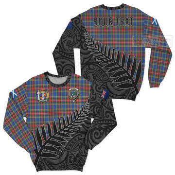 Tartan Vibes Clothing MacBeth (McBeth) Crest Tartan Sweatshirt with New Zealand Silver Fern Half Style