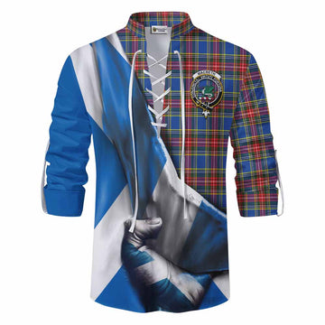 MacBeth (McBeth) Tartan Ghillie Kilt Shirt with Family Crest Scotland Patriotic Style Men - Tartan Vibes Clothing
