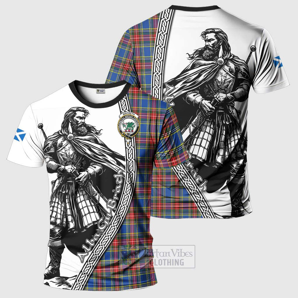 MacBeth (McBeth) Tartan Clan Crest T-Shirt with Highlander Warrior Celtic Style Kid's Shirt - Tartan Vibes Clothing