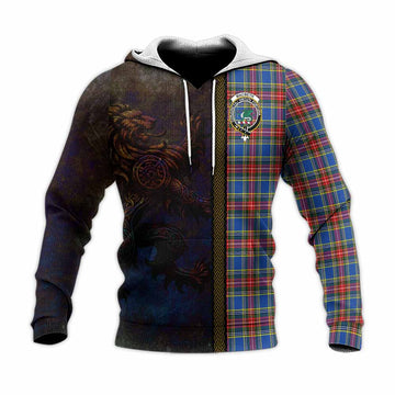 MacBeth (McBeth) Tartan Family Crest Knitted Hoodie Alba Gu Brath Be Brave Lion Ancient Style