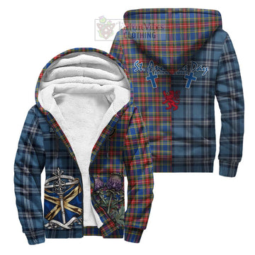 MacBeth (McBeth) Tartan Sherpa Hoodie Happy St. Andrew's Day Half Tartan Style Unisex S - Tartan Vibes Clothing