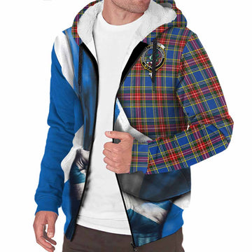 MacBeth (McBeth) Tartan Sherpa Hoodie with Family Crest Scotland Patriotic Style Unisex S - Tartan Vibes Clothing