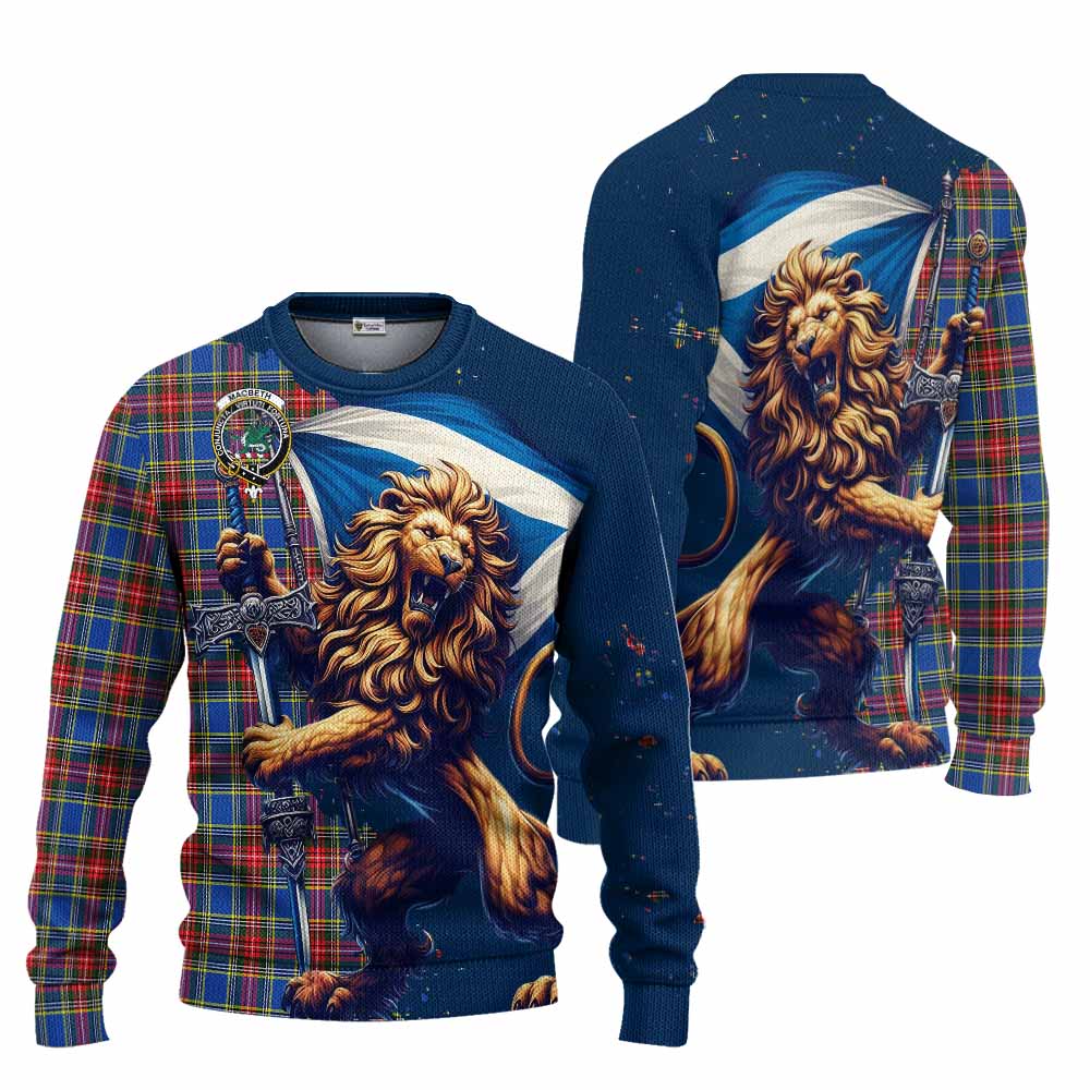 MacBeth (McBeth) Tartan Family Crest Knitted Sweater with Scottish Majestic Lion Unisex - Tartan Vibes Clothing