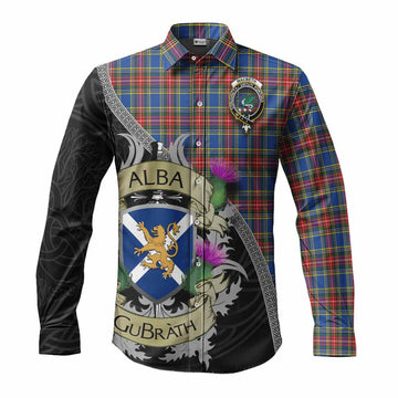 MacBeth (McBeth) Tartan Family Crest Long Sleeve Button Shirt Lion Rampant Royal Thistle Shield Celtic Inspired