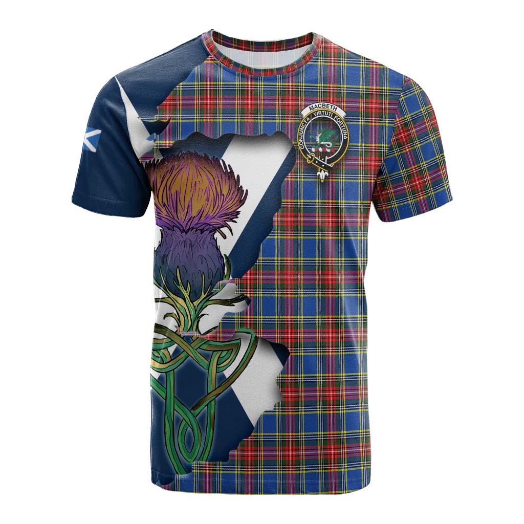 Tartan Vibes Clothing MacBeth (McBeth) Tartan Family Crest Cotton T-shirt Scottish Thistle Celtic Inspired