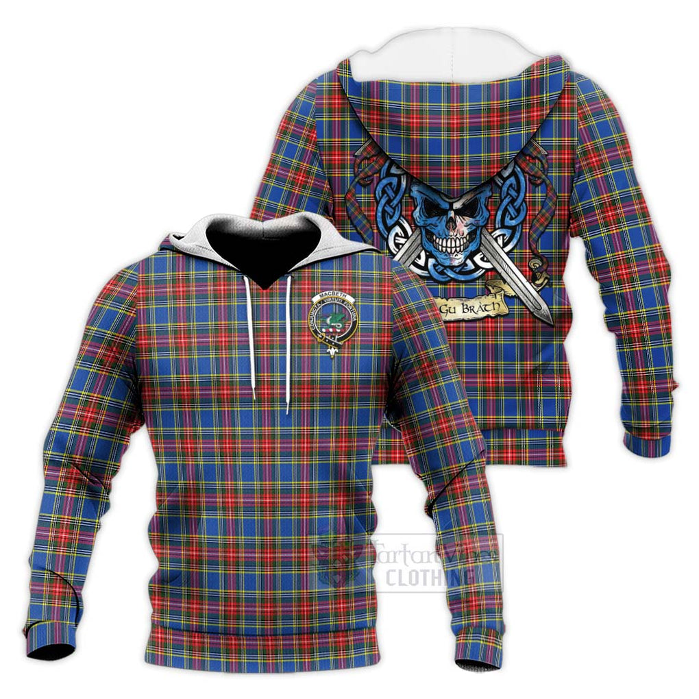 MacBeth (McBeth) Tartan Knitted Hoodie with Family Crest Celtic Skull Style Unisex Knitted Pullover Hoodie - Tartan Vibes Clothing