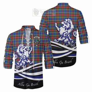 MacBeth (McBeth) Tartan Ghillie Kilt Shirt with Alba Gu Brath Regal Lion Emblem Men - Tartan Vibes Clothing