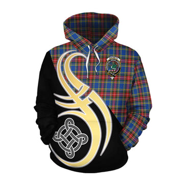 MacBeth (McBeth) Tartan Cotton Hoodie with Family Crest and Celtic Symbol Style Pullover Hoodie XS - Tartan Vibes Clothing