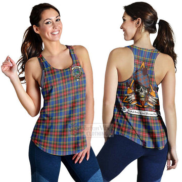MacBeth (McBeth) Tartan Women's Racerback Tanks with Family Crest and Bearded Skull Holding Bottles of Whiskey 4XL - Tartan Vibes Clothing