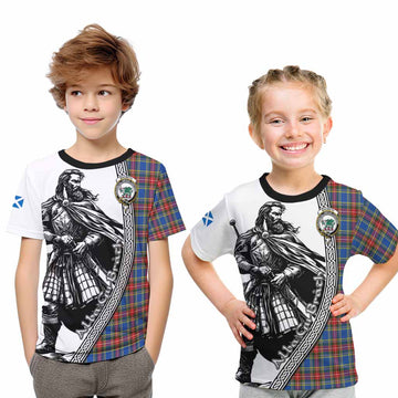 MacBeth (McBeth) Tartan Clan Crest Kid T-Shirt with Highlander Warrior Celtic Style Youth XL Size14 - Tartan Vibes Clothing