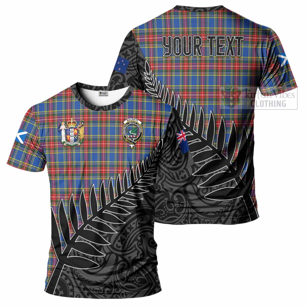 MacBeth (McBeth) Crest Tartan T-Shirt with New Zealand Silver Fern Half Style Kid's Shirt - Tartan Vibes Clothing